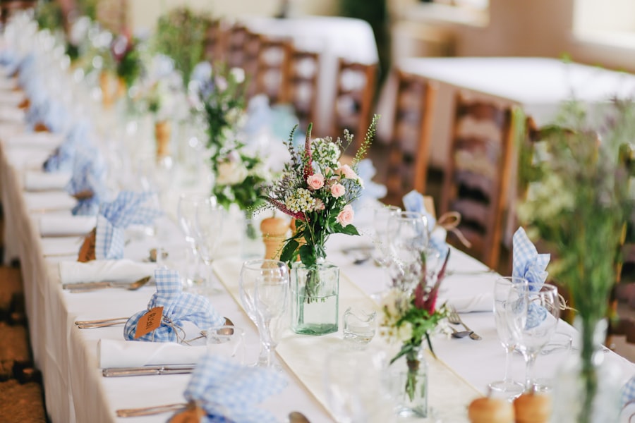 Long table laid for a private dinner